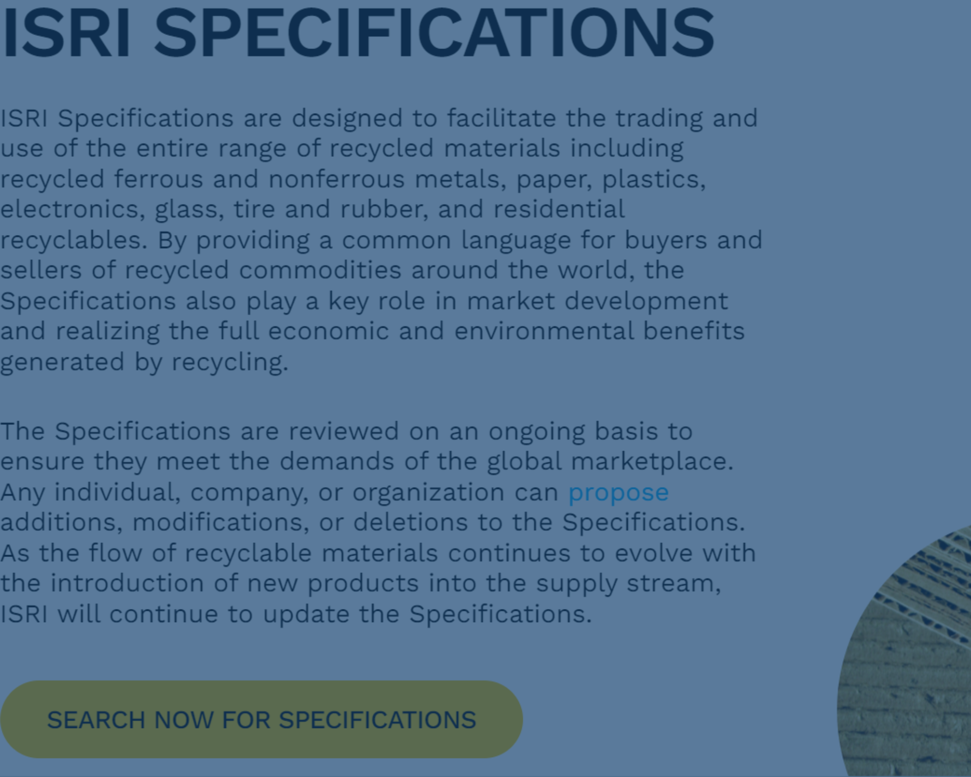 ISRI Launches Web Version of World-Renowned Specifications Guide for Recycled Materials